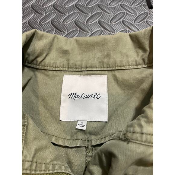 Madewell Women's Fleet Jacket Olive Green Size Medium Full Zip Military Style - Picture 3 of 7